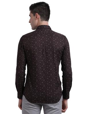 brown printed casual shirt - 17768110 - Standard Image - 3