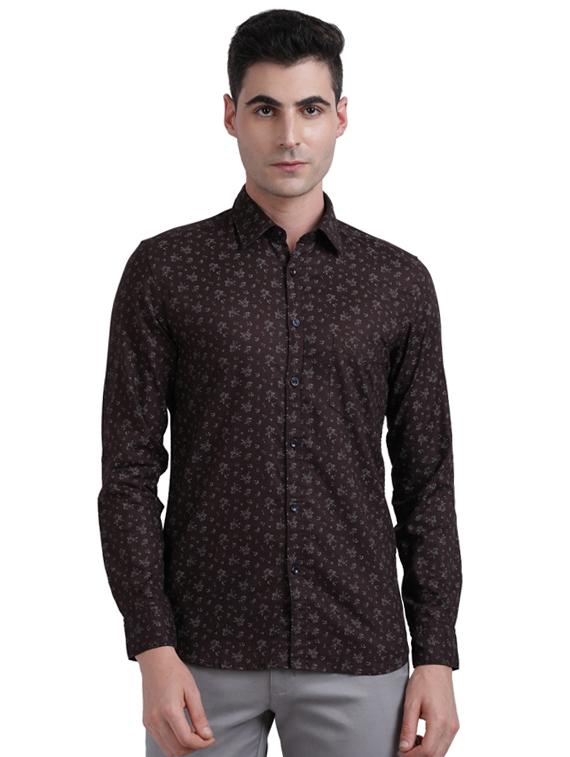 brown printed casual shirt - 17768110 - Zoom Image - 1