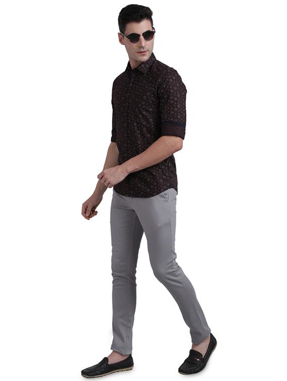 brown printed casual shirt - 17768110 - Zoom Image - 4