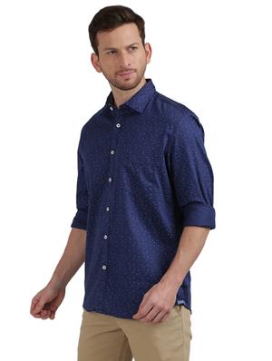 blue printed casual shirt - 17768112 - Standard Image - 2