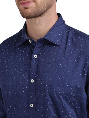blue printed casual shirt - 17768112 - Standard Image - 5