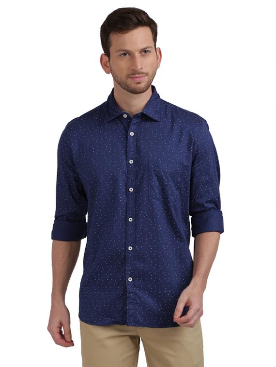 blue printed casual shirt - 17768112 - Zoom Image - 1