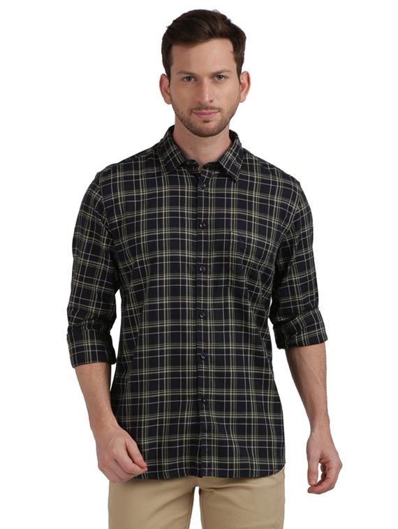 dark blue checkered casual shirt - 17768114 - Zoom Image - 1