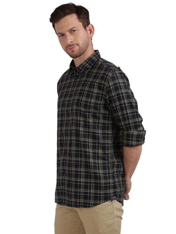 dark blue checkered casual shirt - 17768114 - Zoom Image - 2