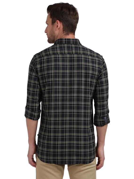 dark blue checkered casual shirt - 17768114 - Zoom Image - 3