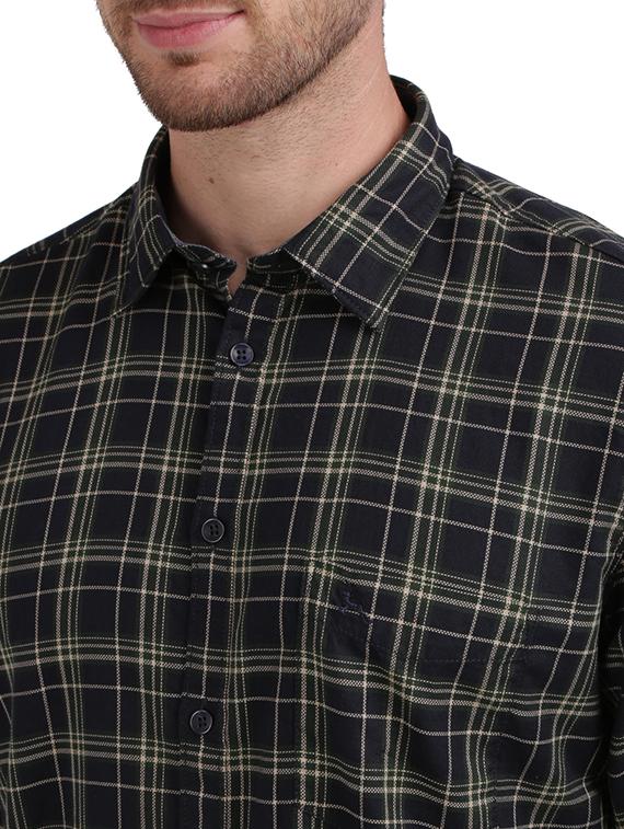 dark blue checkered casual shirt - 17768114 - Zoom Image - 5