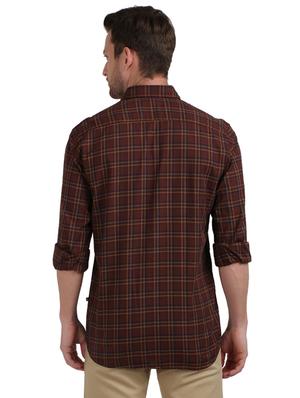 brown checkered casual shirt - 17768116 - Standard Image - 3