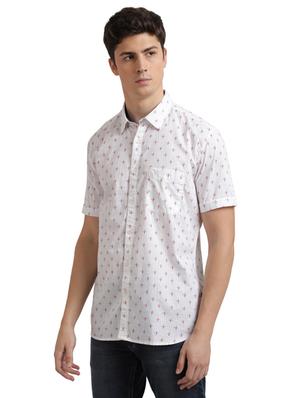 white printed casual shirt - 17768131 - Standard Image - 2