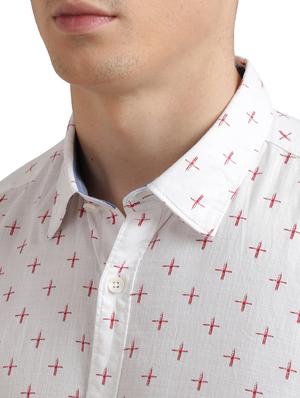 white printed casual shirt - 17768131 - Standard Image - 5