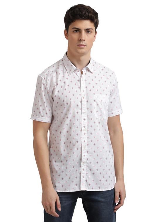 white printed casual shirt - 17768131 - Zoom Image - 1