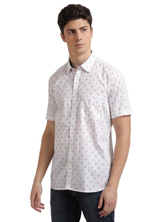 white printed casual shirt - 17768131 - Zoom Image - 2