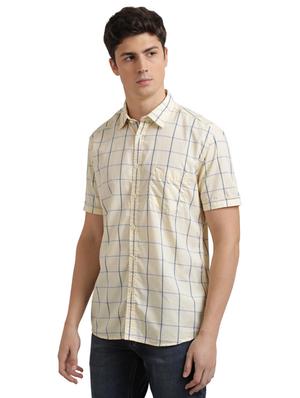 yellow checkered casual shirt - 17768144 - Standard Image - 2