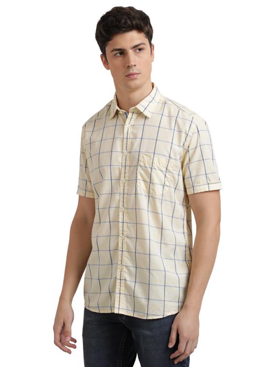 yellow checkered casual shirt - 17768144 - Zoom Image - 2