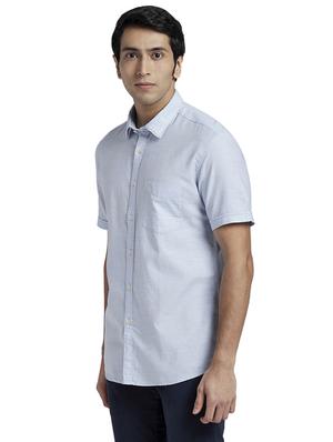 blue solid casual shirt - 17768174 - Standard Image - 2
