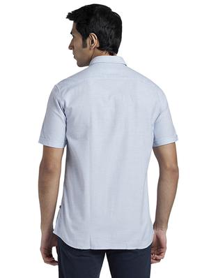 blue solid casual shirt - 17768174 - Standard Image - 3