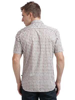 off white checkered casual shirt - 17768188 - Standard Image - 3