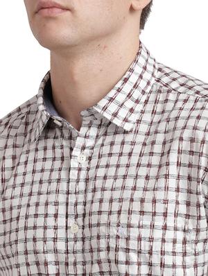 off white checkered casual shirt - 17768188 - Standard Image - 5