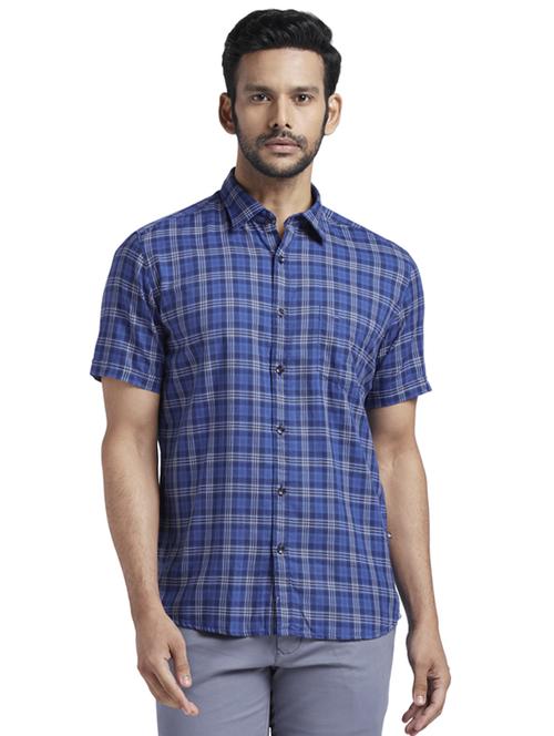 blue checkered casual shirt - 17768196 - Standard Image - 1