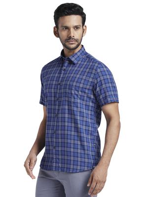 blue checkered casual shirt - 17768196 - Standard Image - 2