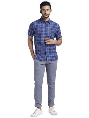 blue checkered casual shirt - 17768196 - Standard Image - 4