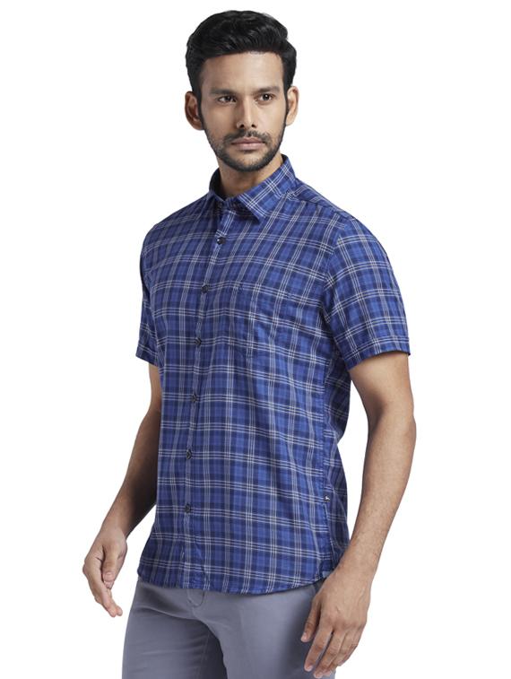 blue checkered casual shirt - 17768196 - Zoom Image - 2