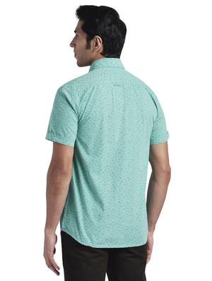 green printed casual shirt - 17768198 - Standard Image - 3