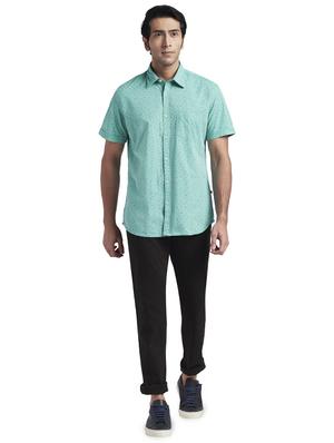 green printed casual shirt - 17768198 - Standard Image - 4