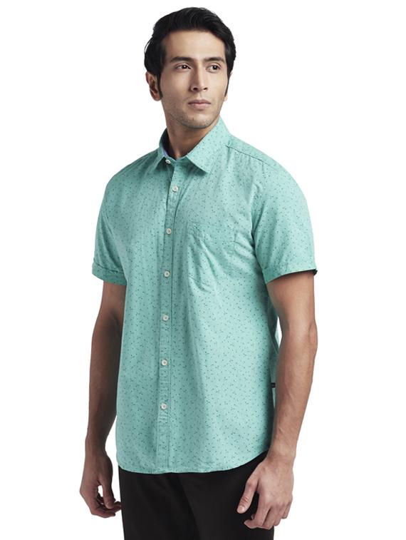 green printed casual shirt - 17768198 - Zoom Image - 2