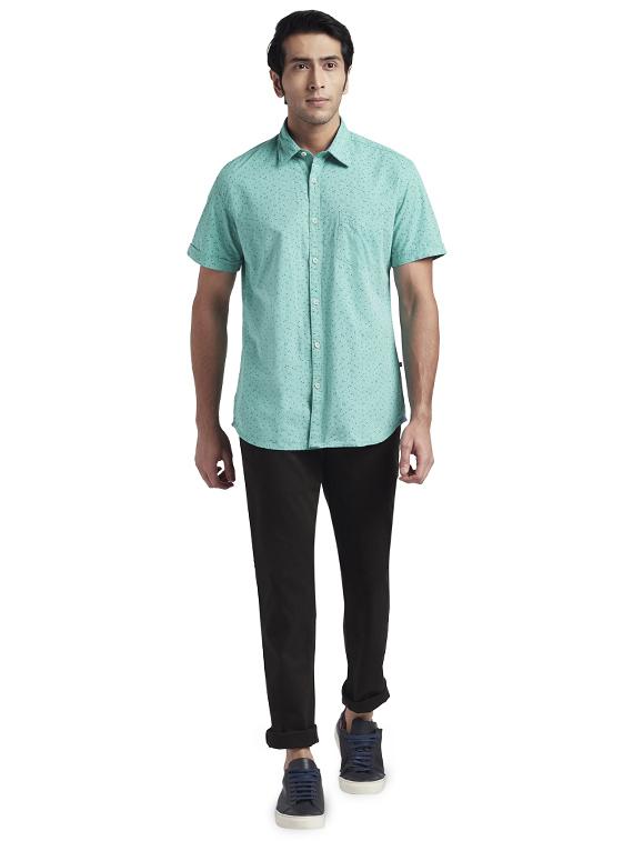 green printed casual shirt - 17768198 - Zoom Image - 4