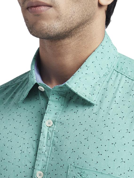 green printed casual shirt - 17768198 - Zoom Image - 5