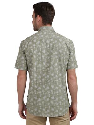 green printed casual shirt - 17768206 - Standard Image - 3
