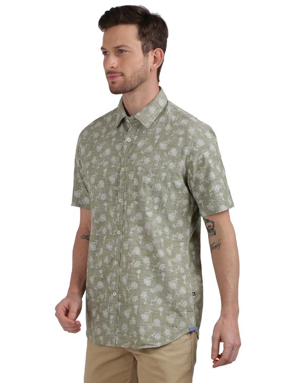 green printed casual shirt - 17768206 - Zoom Image - 2