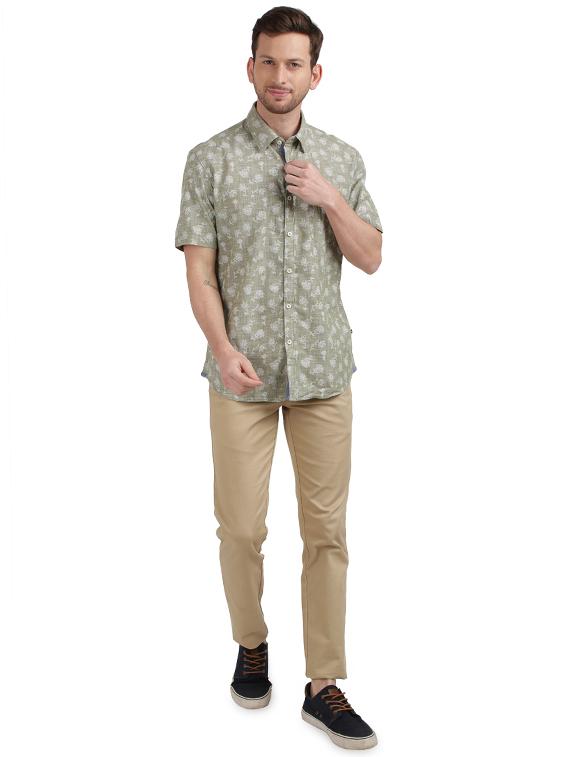 green printed casual shirt - 17768206 - Zoom Image - 4