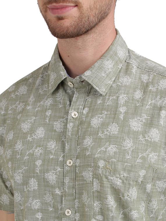 green printed casual shirt - 17768206 - Zoom Image - 5