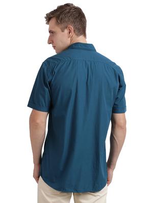 teal blue solid casual shirt - 17768232 - Standard Image - 3