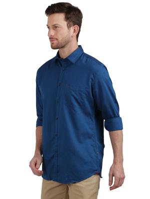 blue solid casual shirt - 17768273 - Standard Image - 2