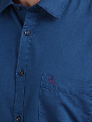 blue solid casual shirt - 17768273 - Standard Image - 5