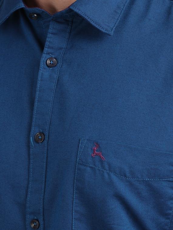 blue solid casual shirt - 17768273 - Zoom Image - 5