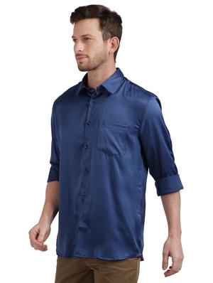 blue solid casual shirt - 17768278 - Standard Image - 2
