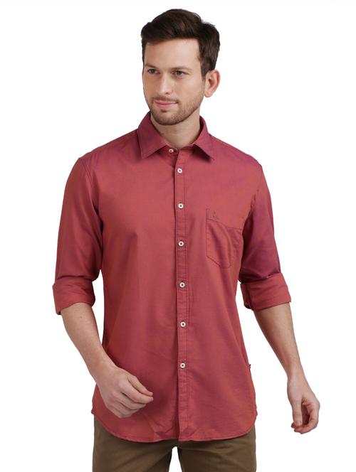 red solid casual shirt - 17768280 - Standard Image - 1