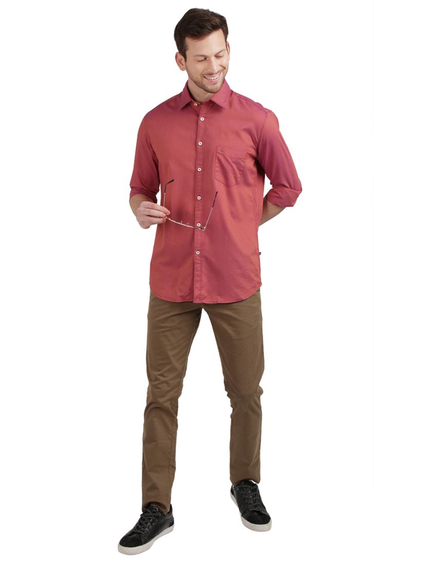 red solid casual shirt - 17768280 - Zoom Image - 4
