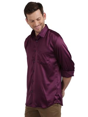 purple solid casual shirt - 17768286 - Standard Image - 2