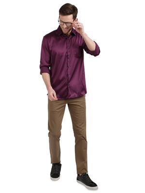 purple solid casual shirt - 17768286 - Standard Image - 4
