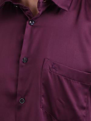 purple solid casual shirt - 17768286 - Standard Image - 5