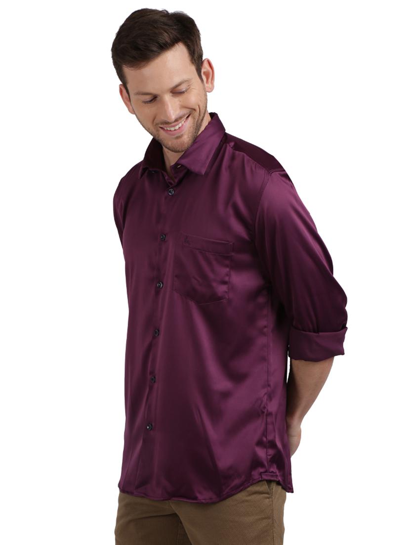 purple solid casual shirt - 17768286 - Zoom Image - 2