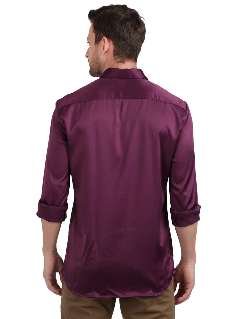 purple solid casual shirt - 17768286 - Zoom Image - 3