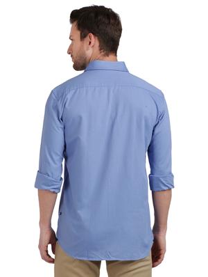 blue solid casual shirt - 17768294 - Standard Image - 3