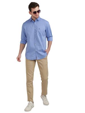 blue solid casual shirt - 17768294 - Standard Image - 4