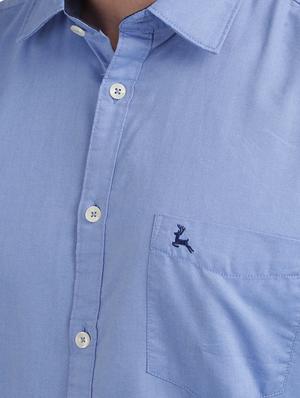 blue solid casual shirt - 17768294 - Standard Image - 5