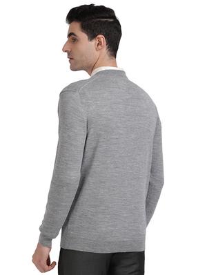 grey solid acrylic pullover - 17768313 - Standard Image - 3